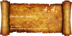 Andrae Anett névjegykártya